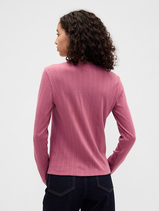 Image number 2 showing, Ribbed Pointelle Top