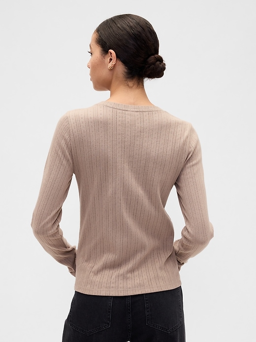 Image number 2 showing, Ribbed Pointelle Top
