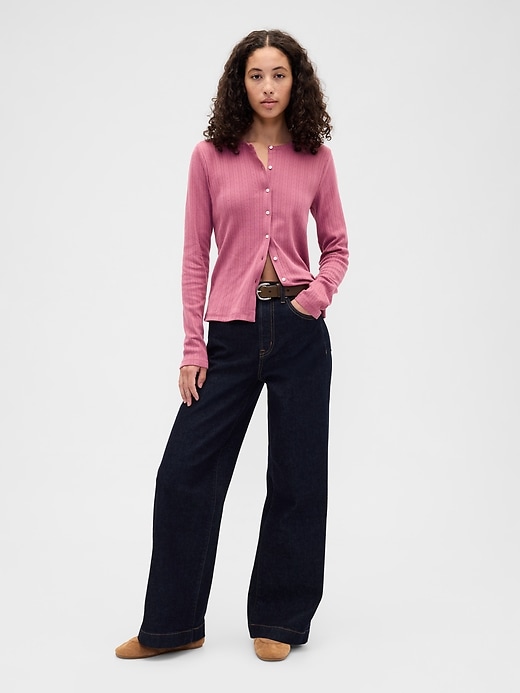 Image number 3 showing, Ribbed Pointelle Top