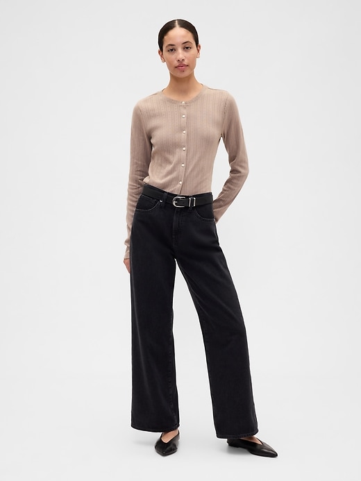 Image number 3 showing, Ribbed Pointelle Top