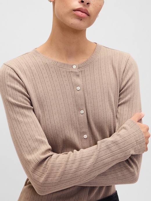 Image number 4 showing, Ribbed Pointelle Top