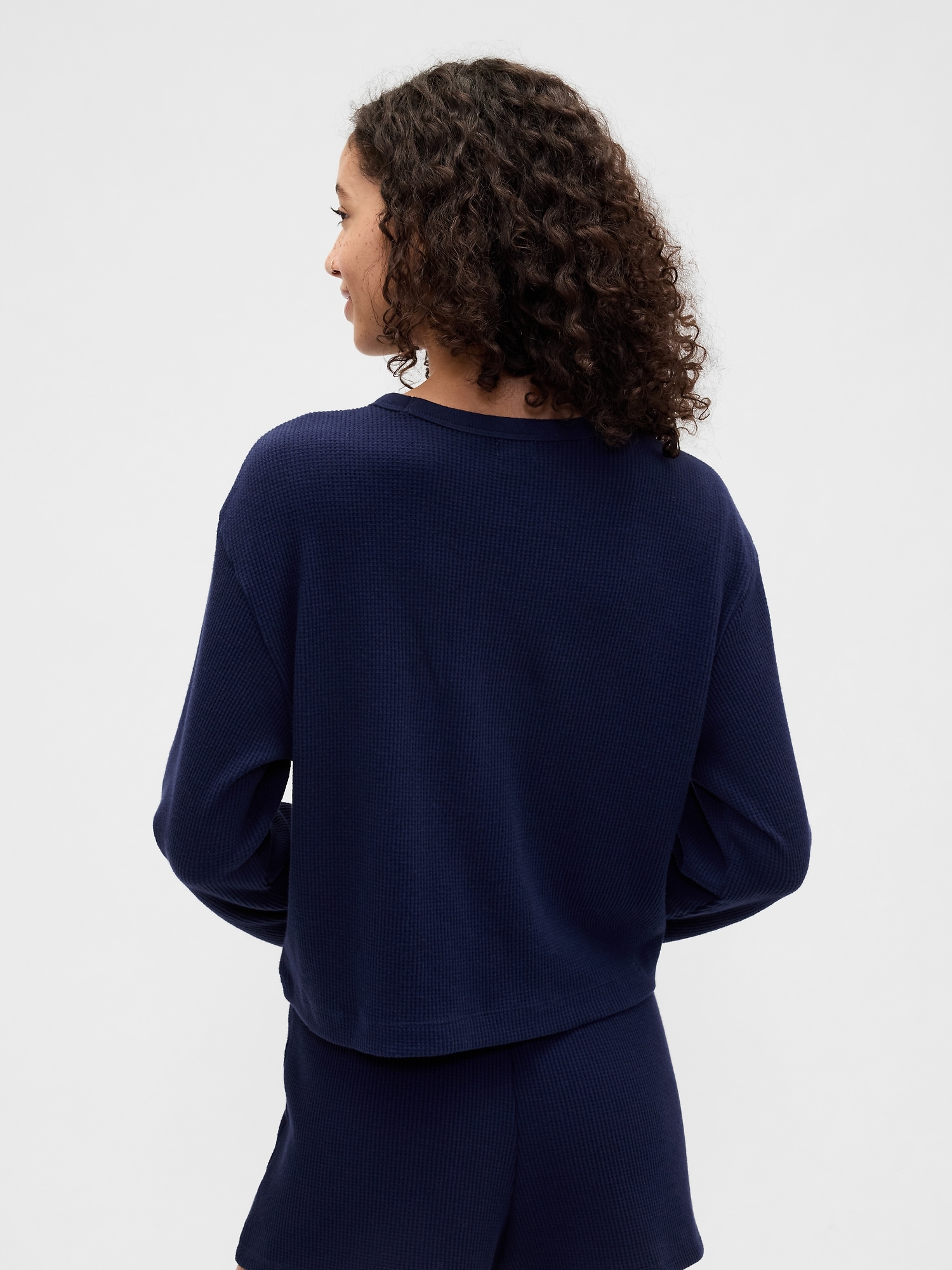 Gap Factory Relaxed Waffle-knit Pj T-shirt In Blue