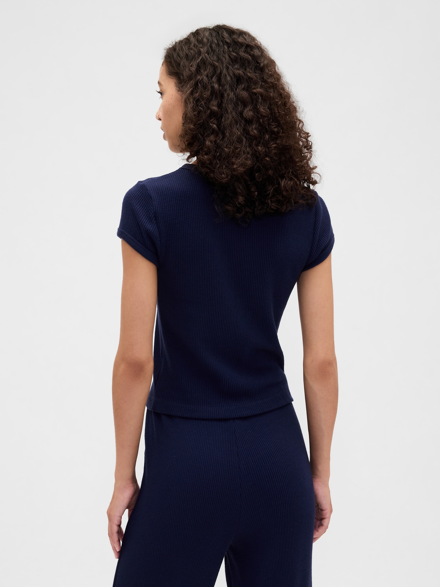 Gap Factory Waffle-knit Pj T-shirt In Blue