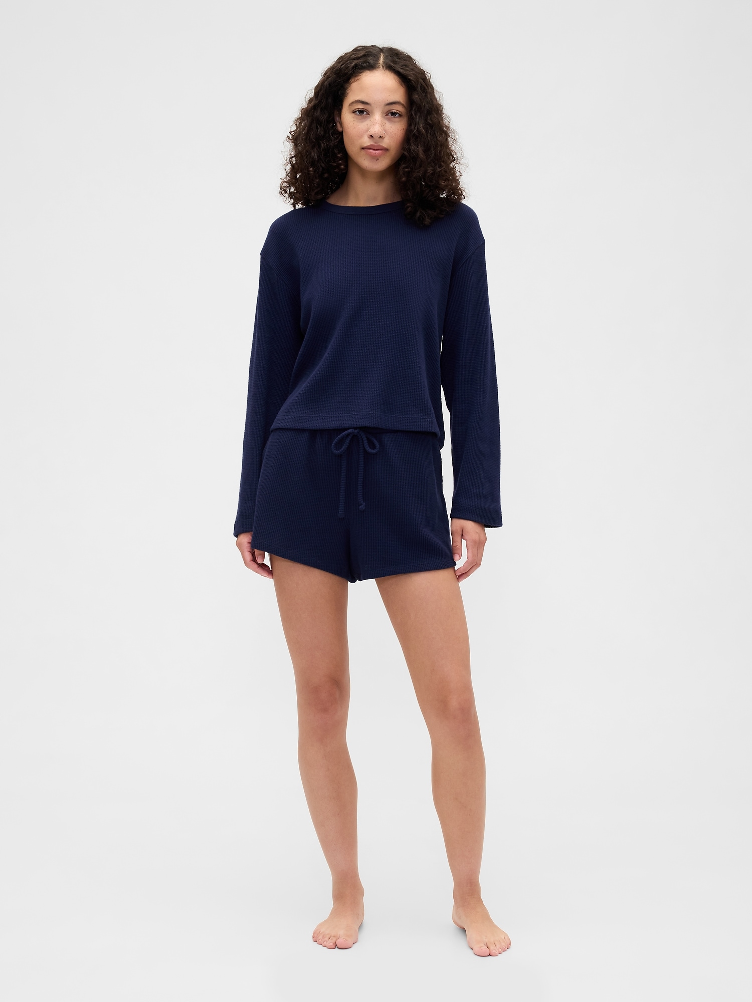 Gap Factory Relaxed Waffle-knit Pj T-shirt In Blue