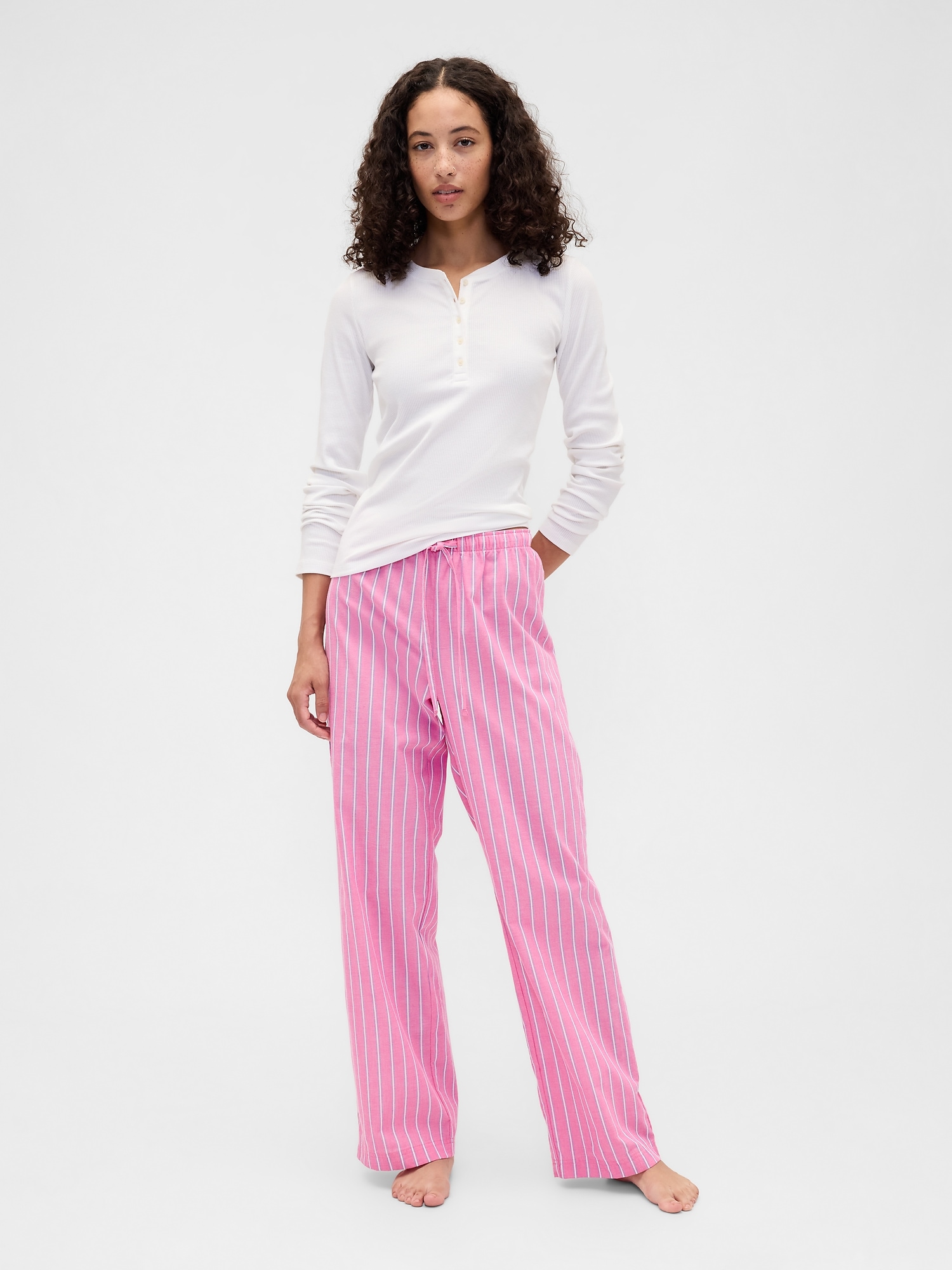Gap Factory Poplin Pj Pants In Pink