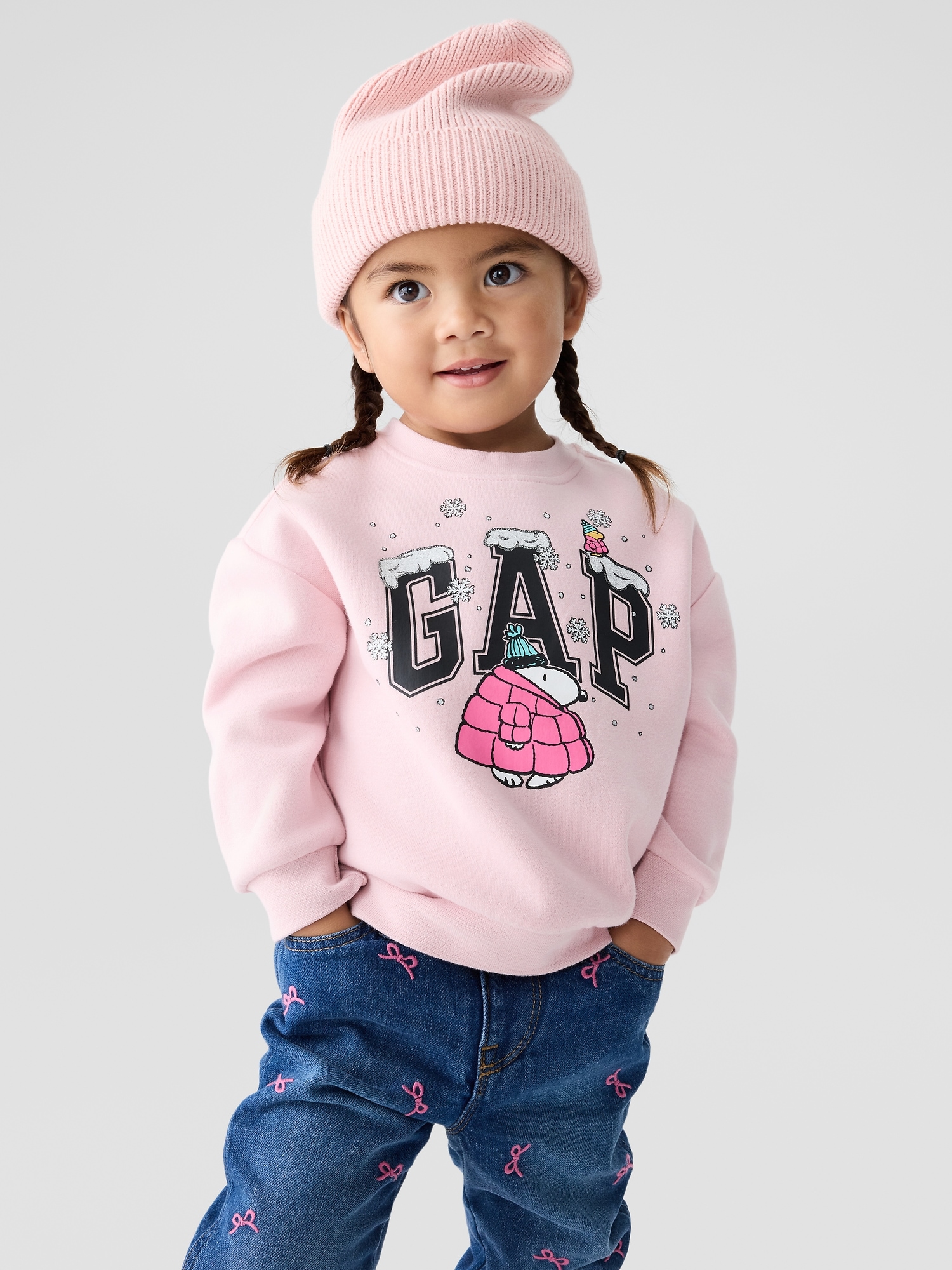 Gap Factory Babygap Cozy-lined Paperbag Mom Jeans In Blue