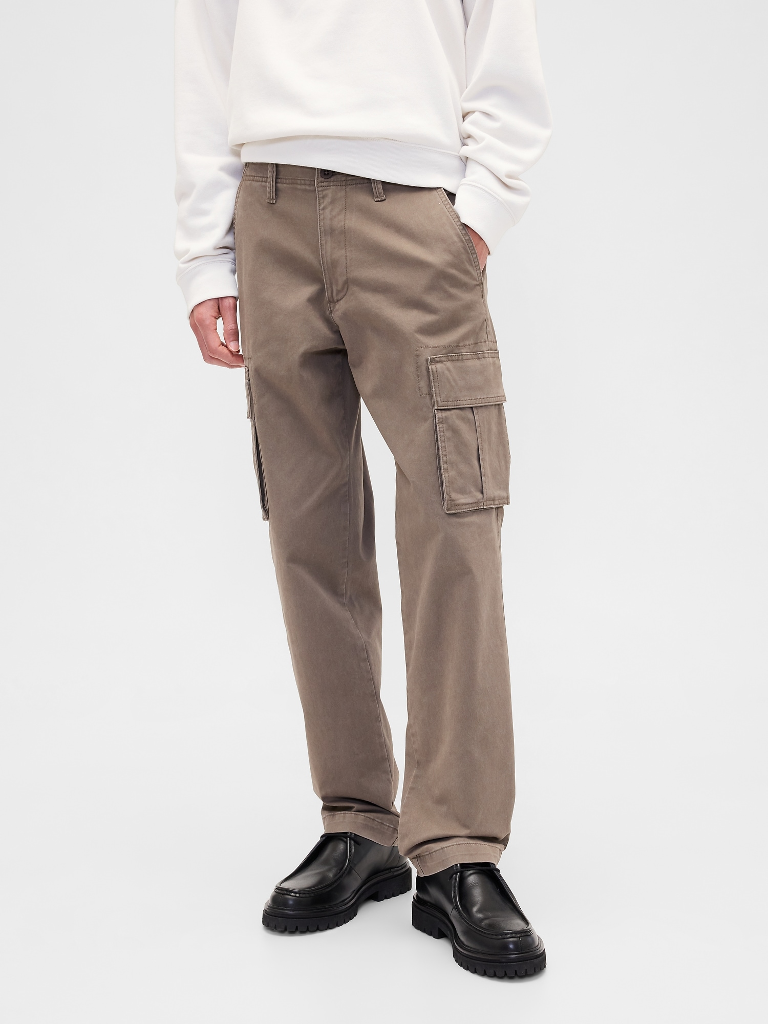 Gap Factory Gapflex Essential Straight Cargo Pants In Brown