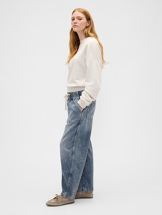 Image number 3 showing, Mid Rise SuperSoft Pull-On Barrel Jeans