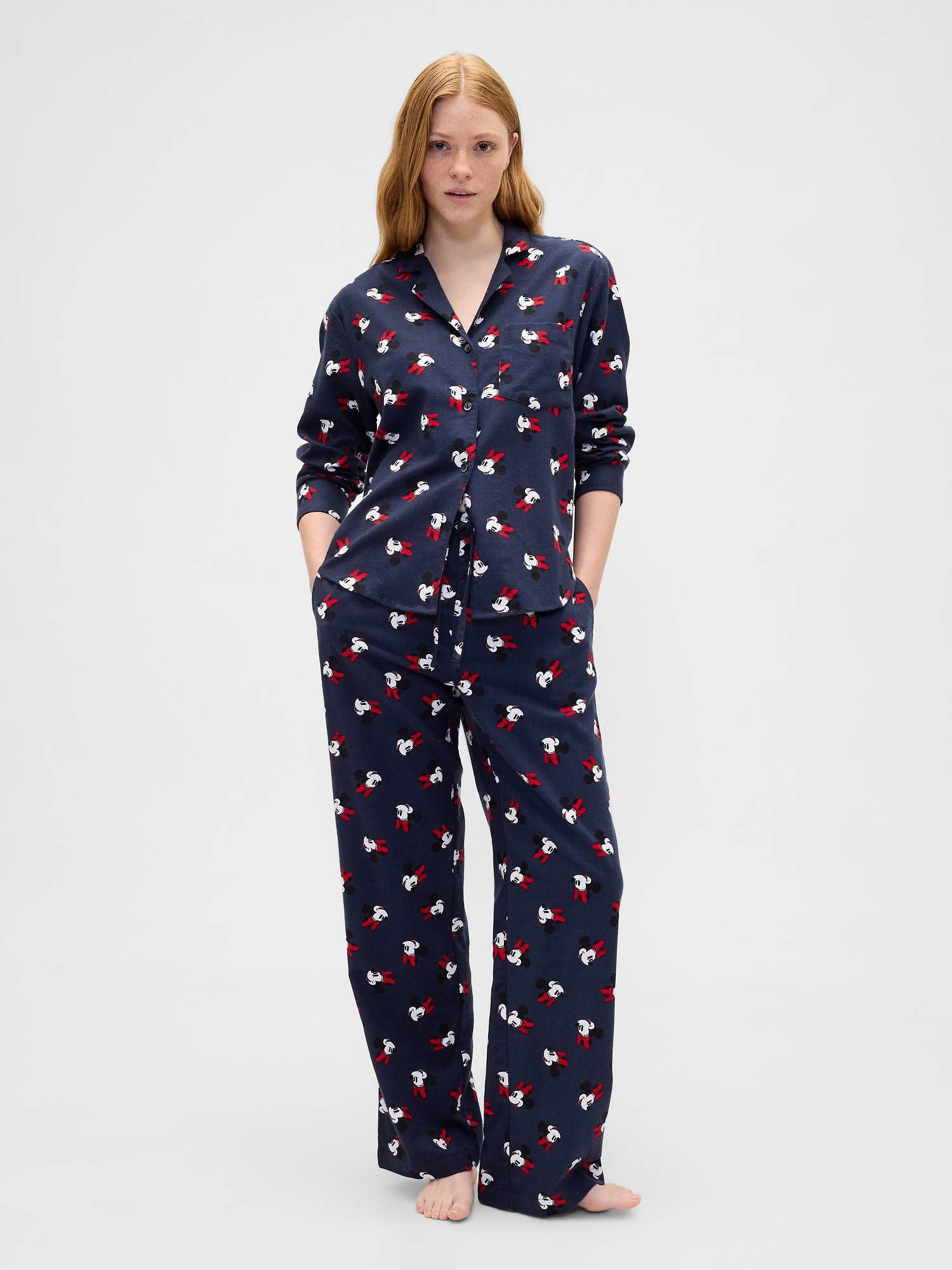 Gap × Disney Relaxed Flannel PJ Pants - Disney Family Navy