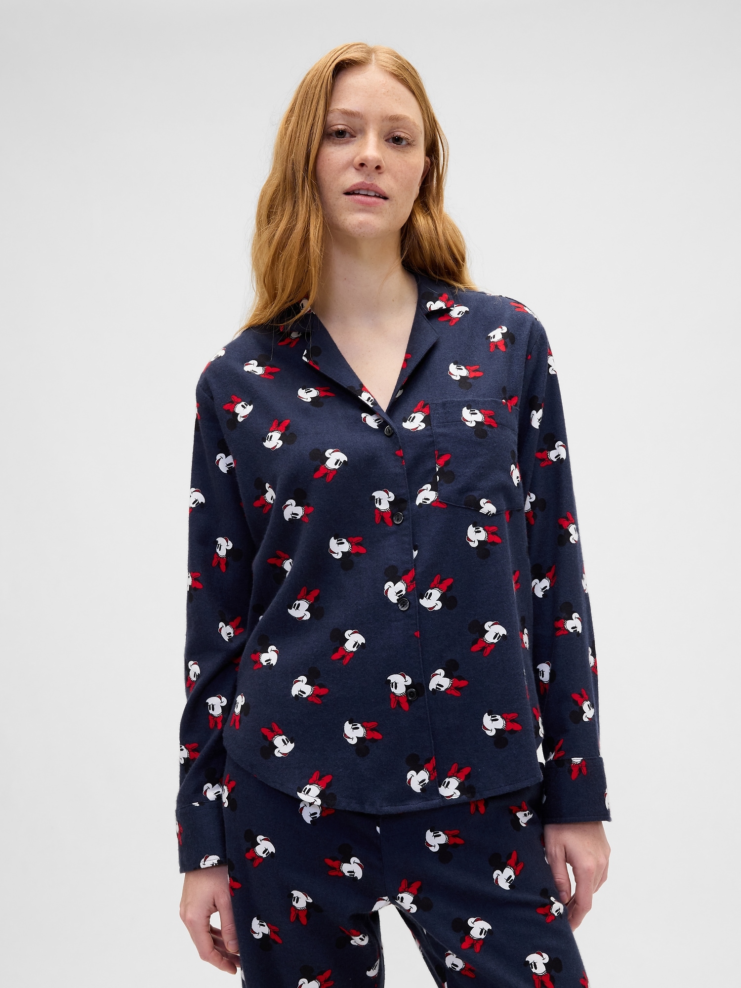 Gap × Disney Relaxed Flannel PJ Shirt - Disney Family Navy