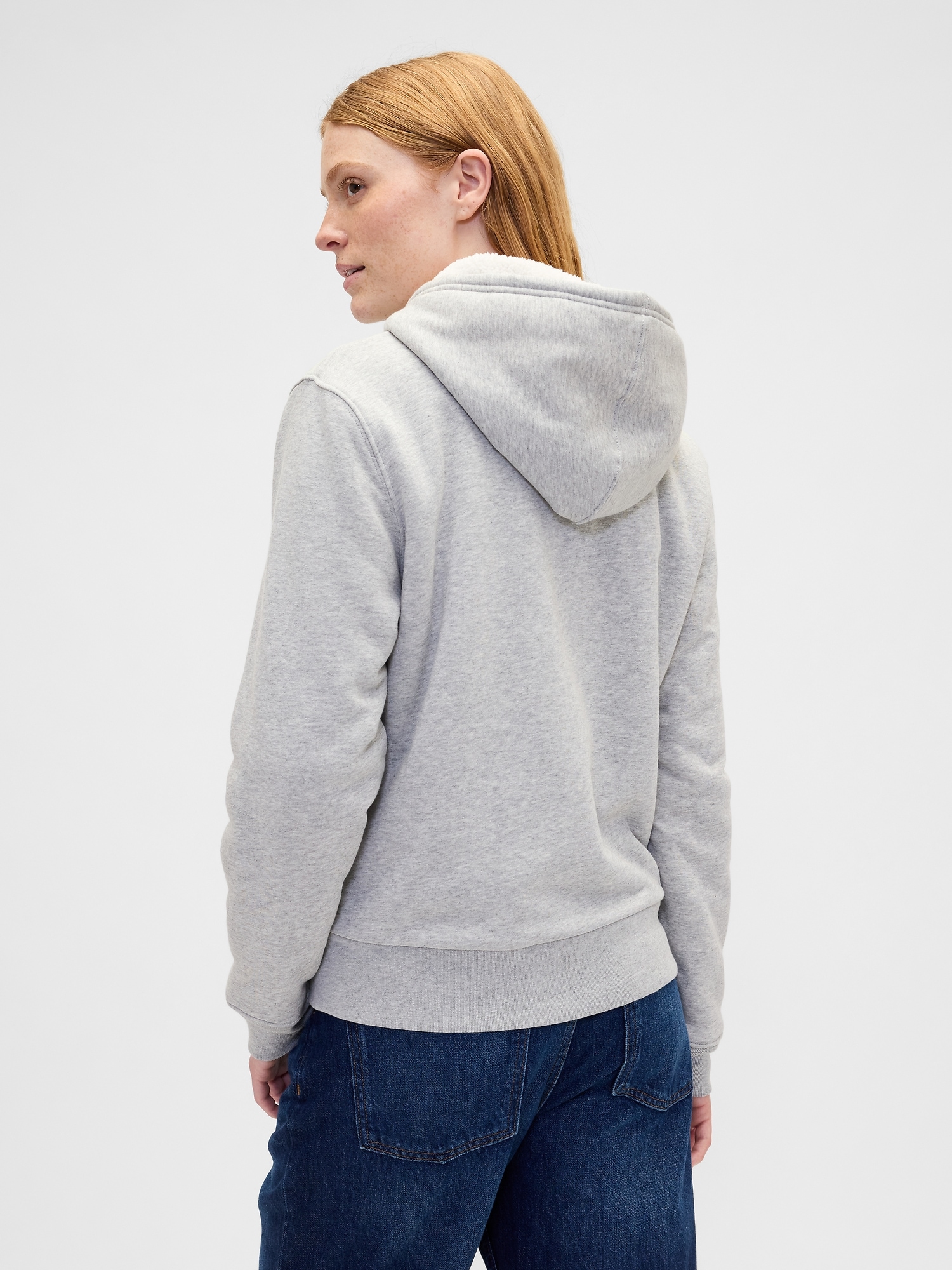 Relaxed Gap Logo Sherpa-Lined Zip Hoodie