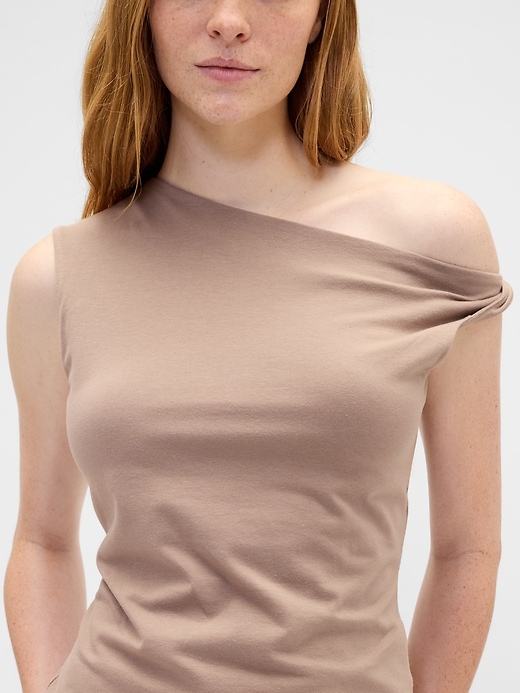 Image number 4 showing, Stretch Jersey One-Shoulder Top