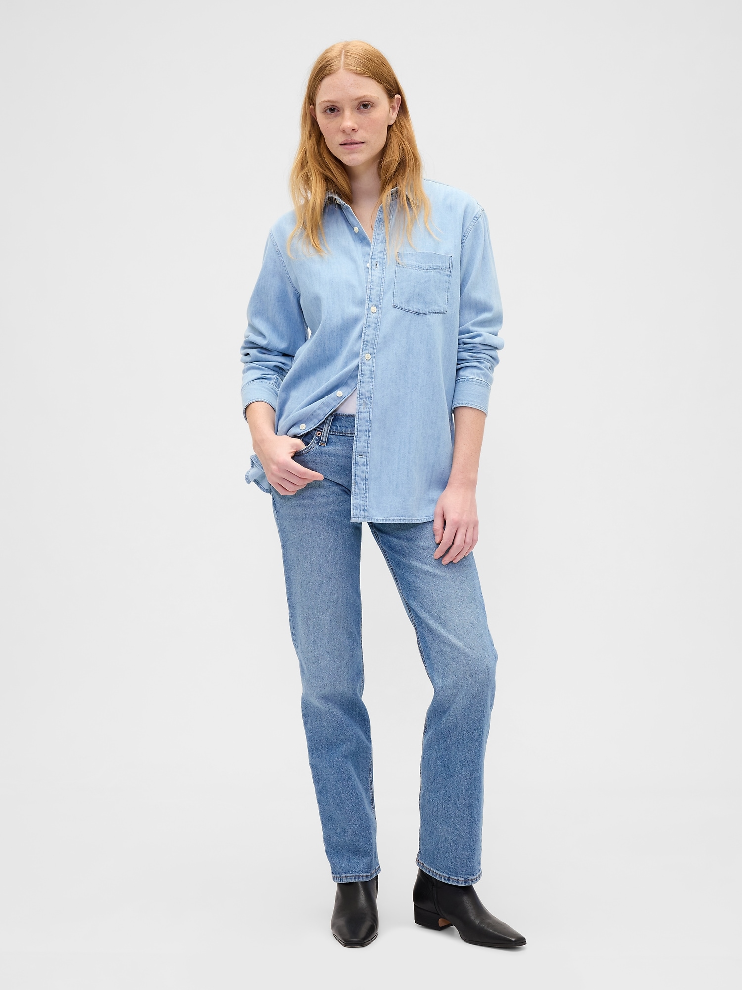 Low Rise '90s Original Straight Jeans - Medium Wash