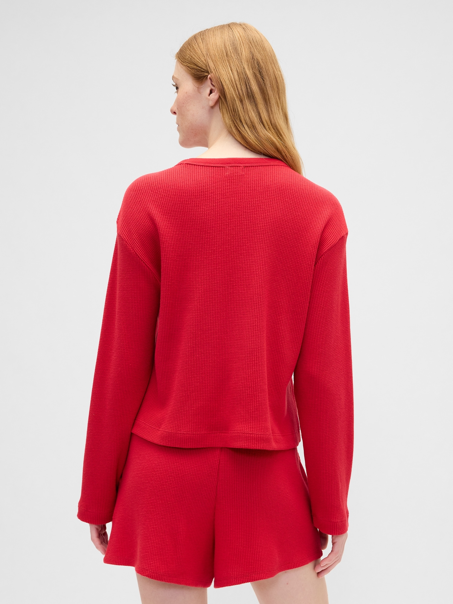 Gap Factory Relaxed Waffle-knit Pj T-shirt In Red