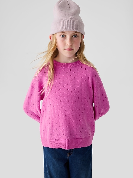 Image number 4 showing, Kids CashSoft Relaxed Pointelle Sweater