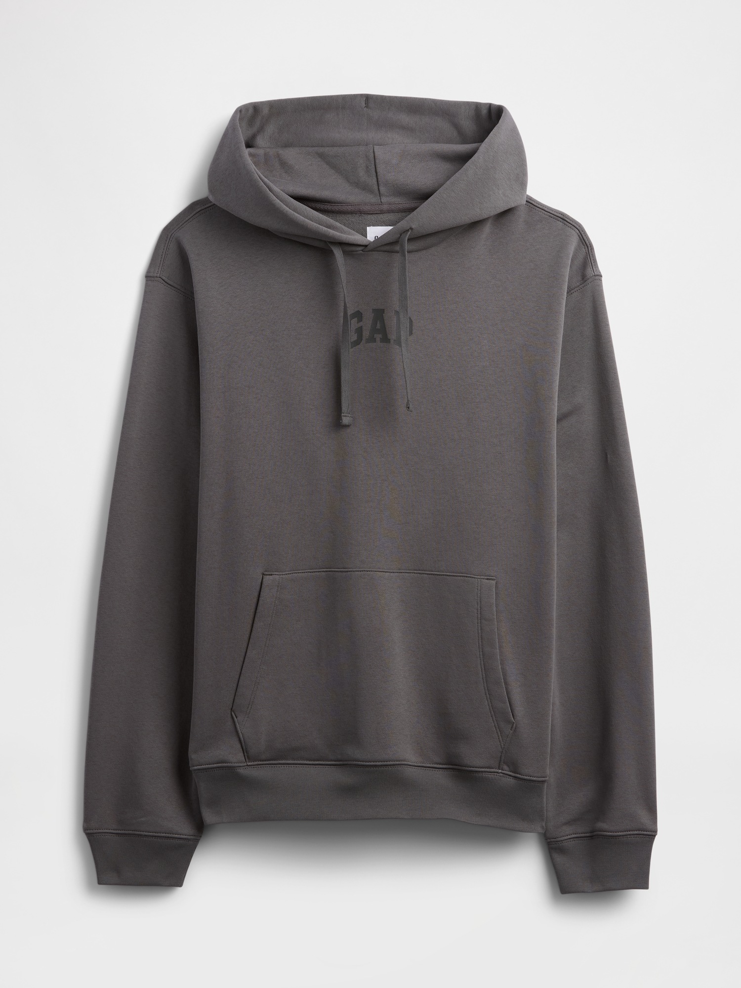 Oversized Gap Mini-Logo Hoodie - Smoke Pearl