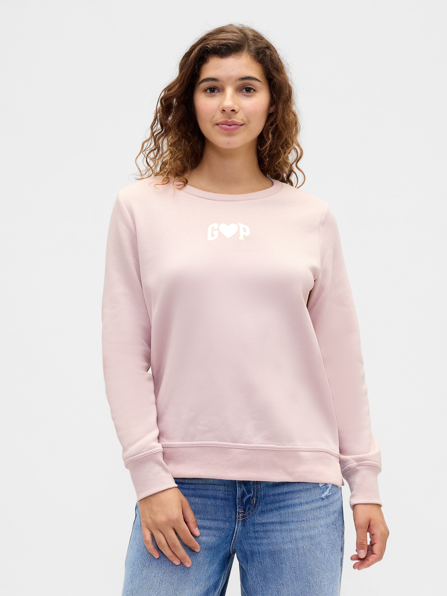 Relaxed Gap Logo Sweatshirt - Dull Pink Rose