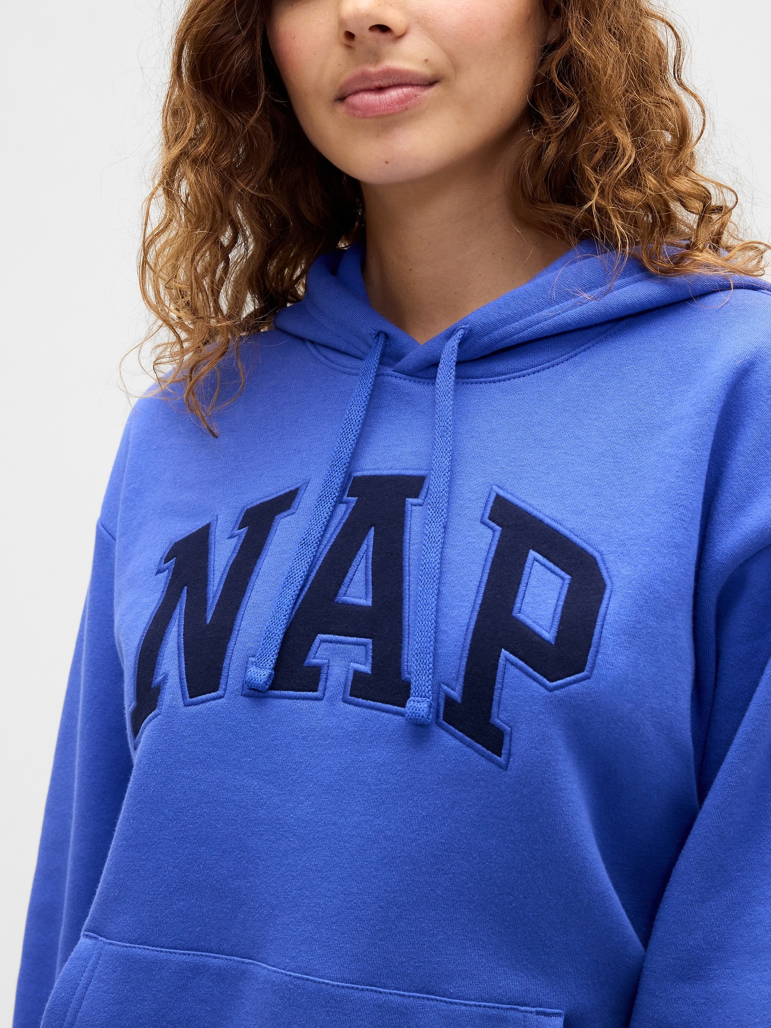 Gap Factory Oversized Gap Nap Logo Hoodie In Blue