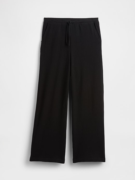 Image number 4 showing, Waffle-Knit Wide-Leg PJ Pants