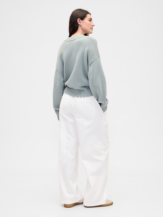 Image number 6 showing, High Rise Pull-On Wide-Leg Utility Jeans