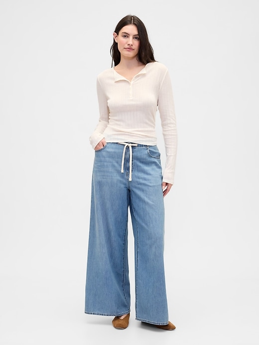 Image number 5 showing, Mid Rise Pull-On SuperLight Baggy Jeans