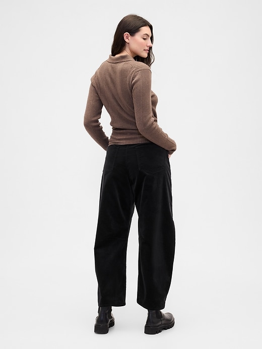 Image number 6 showing, High Rise Barrel Velvet Pants