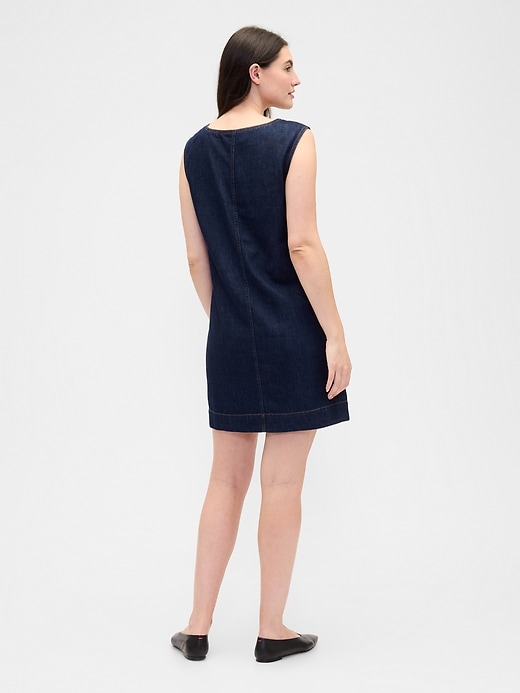 Image number 5 showing, Denim V-Neck Mini Dress