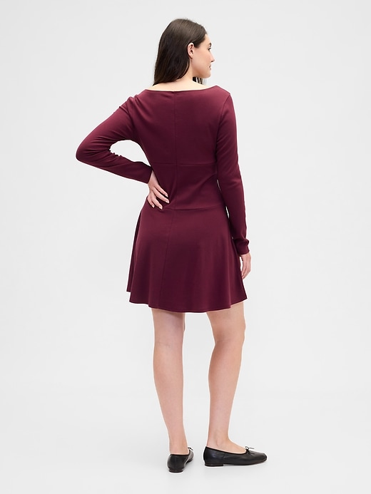 Image number 5 showing, Modern Ribbed Boatneck Mini Dress