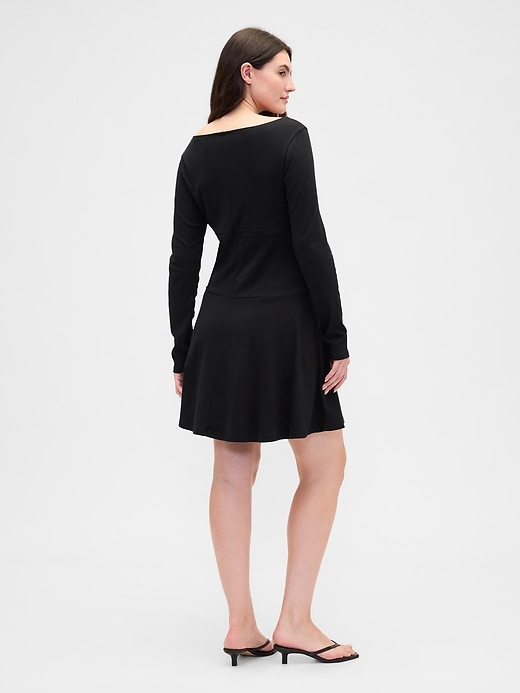 Image number 5 showing, Modern Ribbed Boatneck Mini Dress