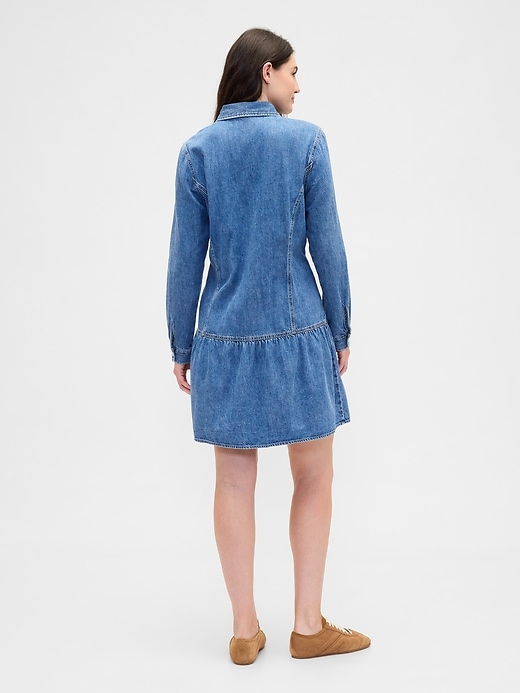 Image number 5 showing, Denim Peplum Mini Dress