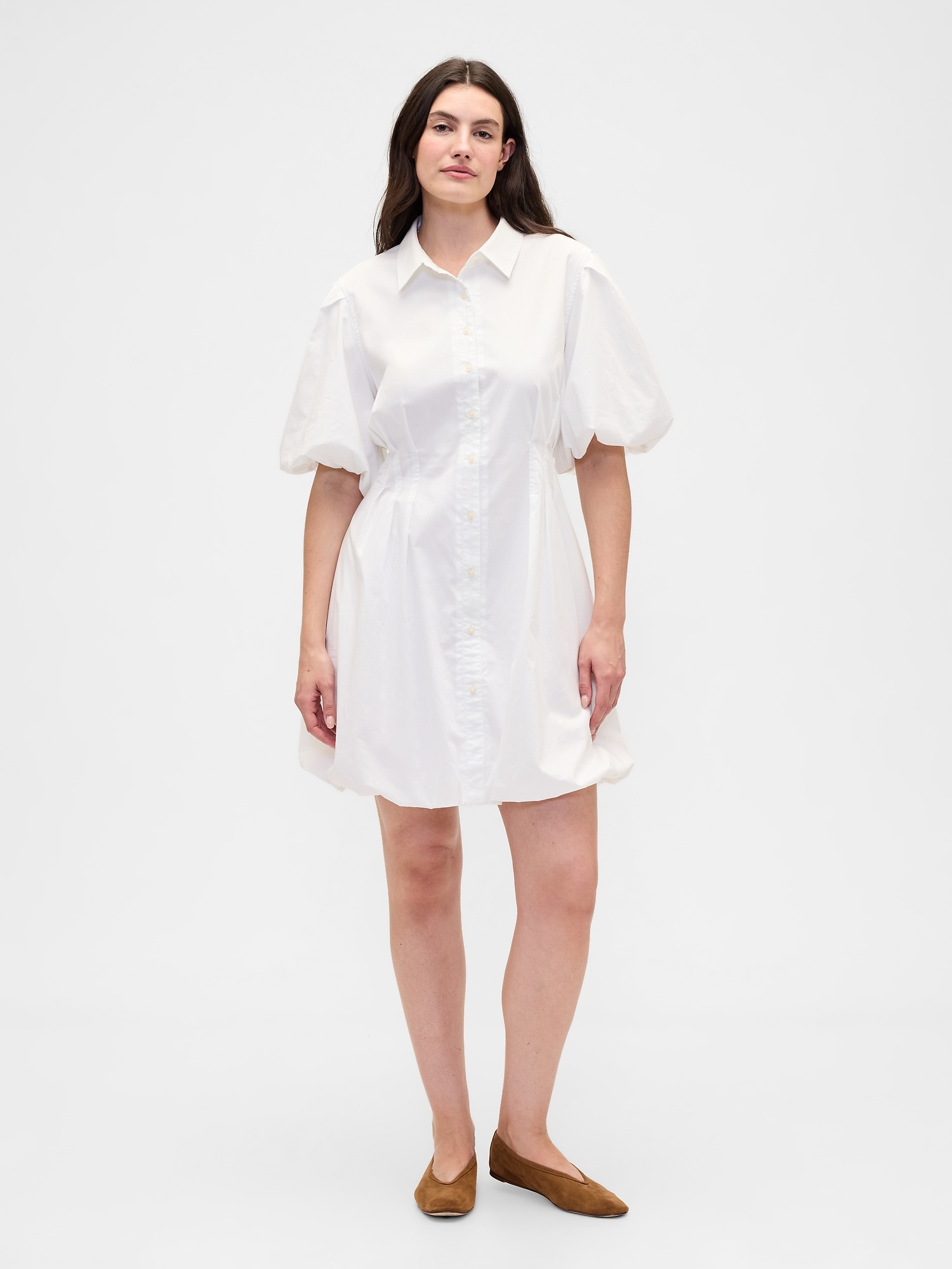 Gap Factory Mini Bubble Shirtdress In White