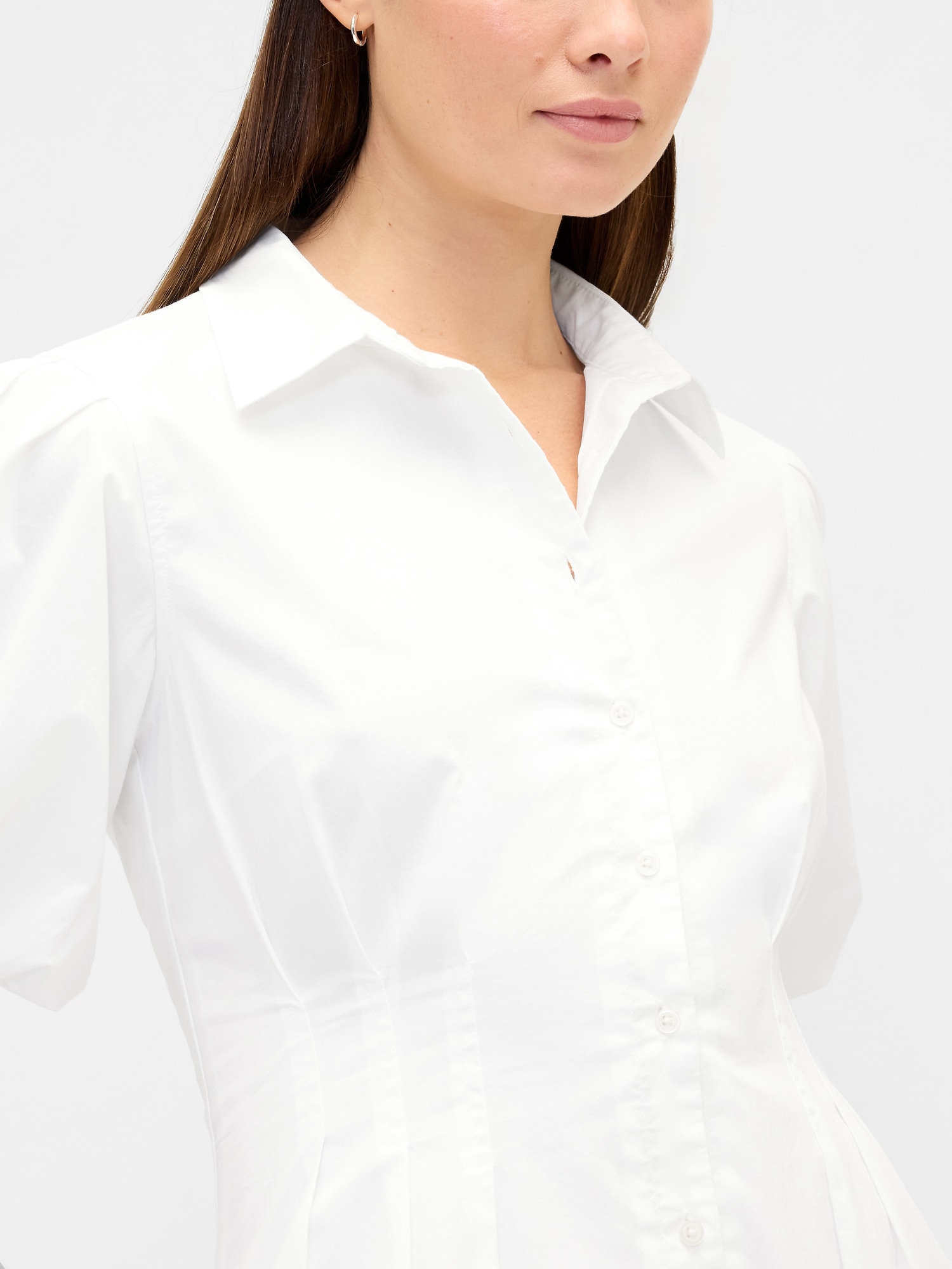 Gap Factory Mini Bubble Shirtdress In White