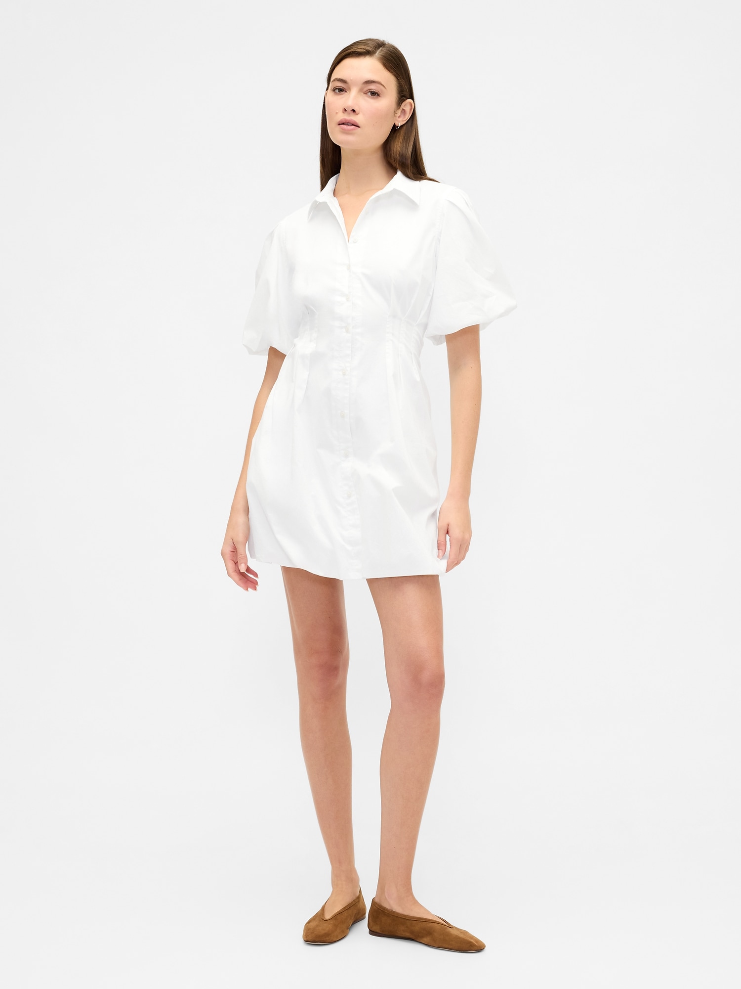 Mini Bubble Shirtdress - Optic White