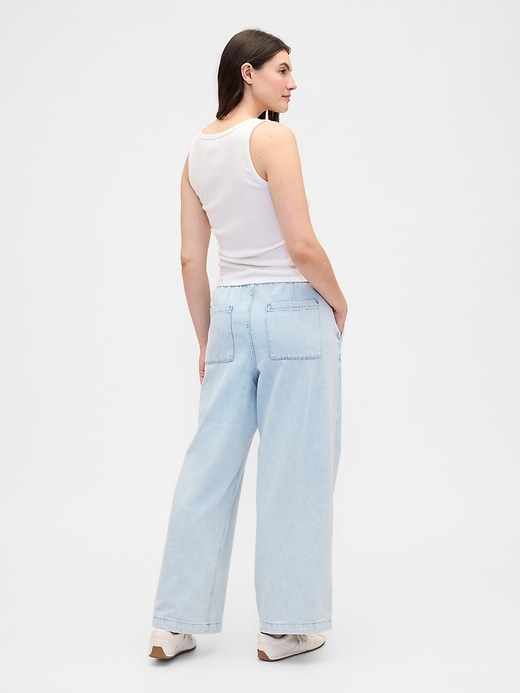 Image number 6 showing, High Rise Pull-On Wide-Leg Jeans