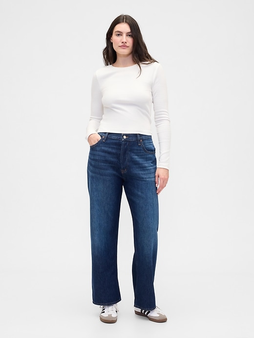 Image number 5 showing, Mid Rise Relaxed Straight Jeans