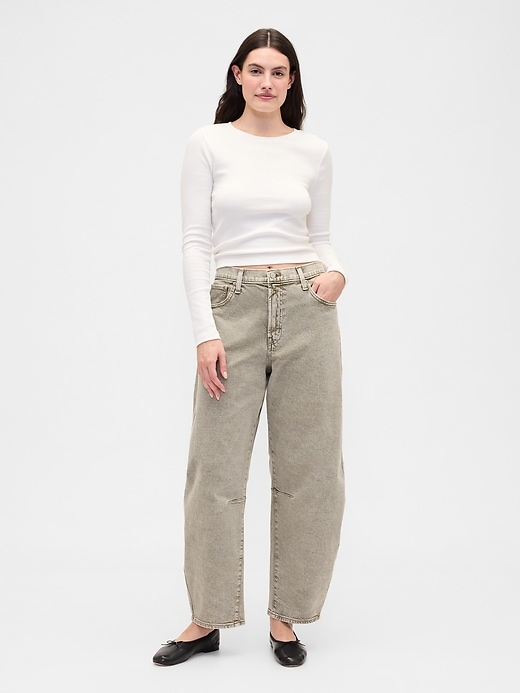 Image number 5 showing, High Rise Barrel Jeans