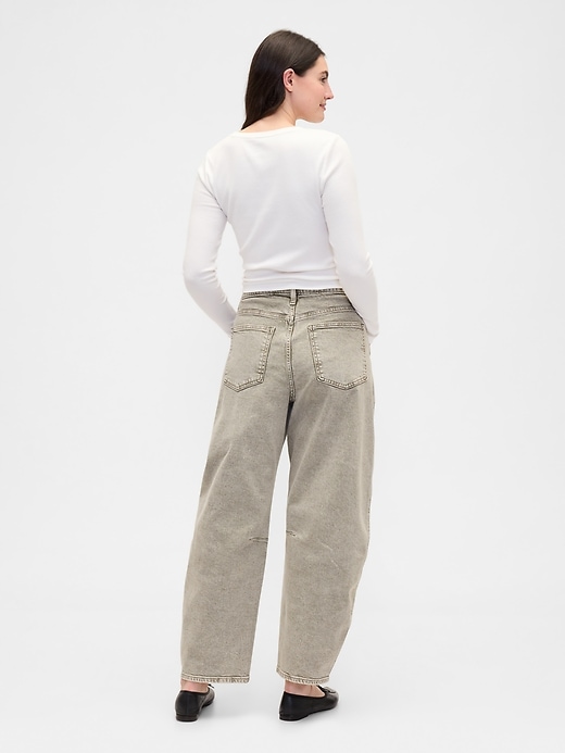 Image number 6 showing, High Rise Barrel Jeans