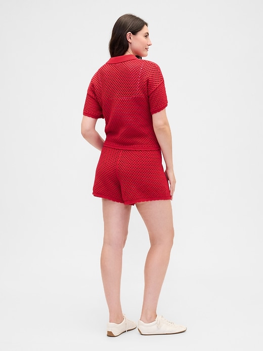 Image number 6 showing, Relaxed Pull-On Open-Stitch Sweater Shorts