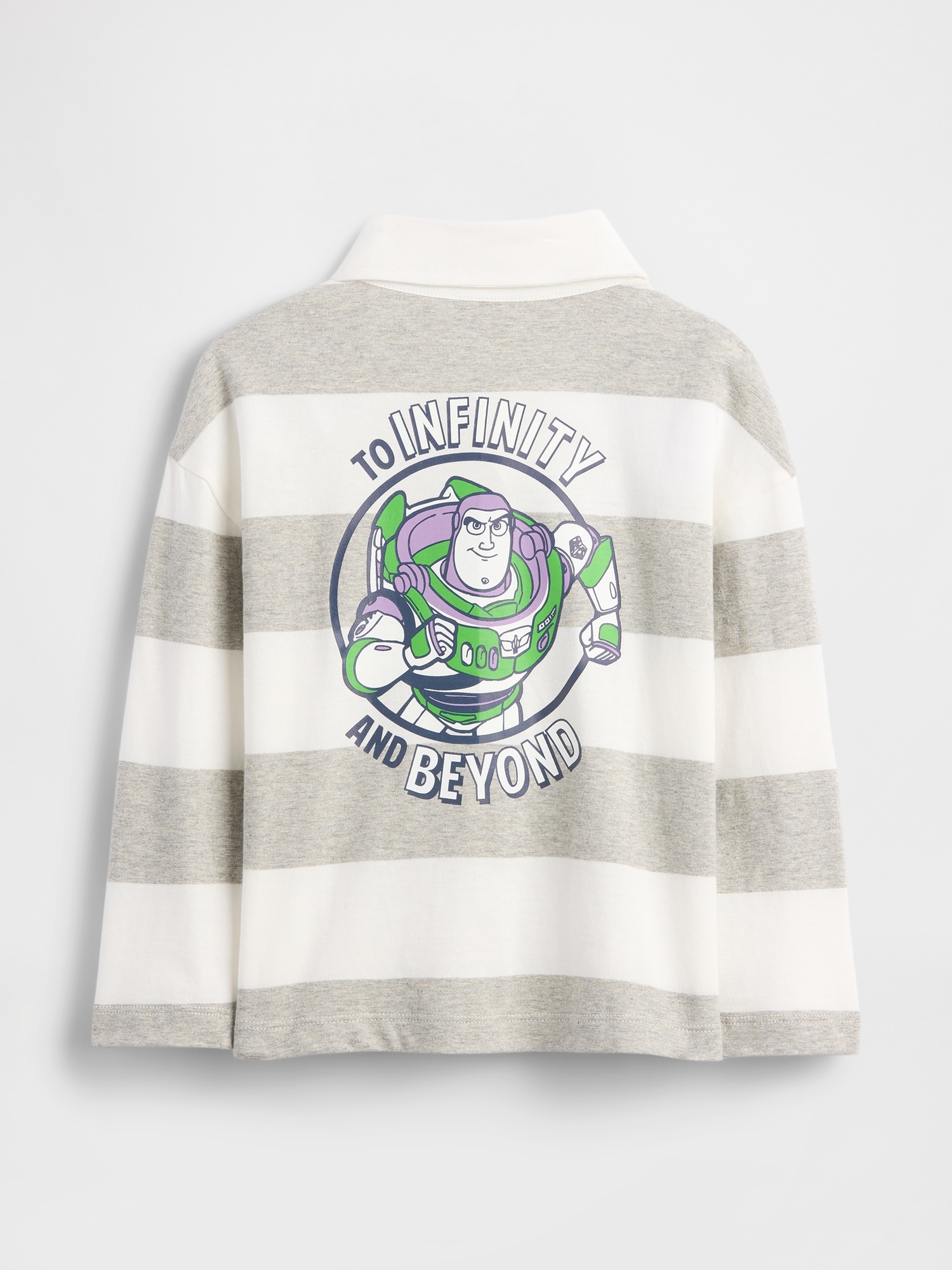 babyGap × Disney Rugby Polo Shirt - Gray And White Marl Buzz Lightyear