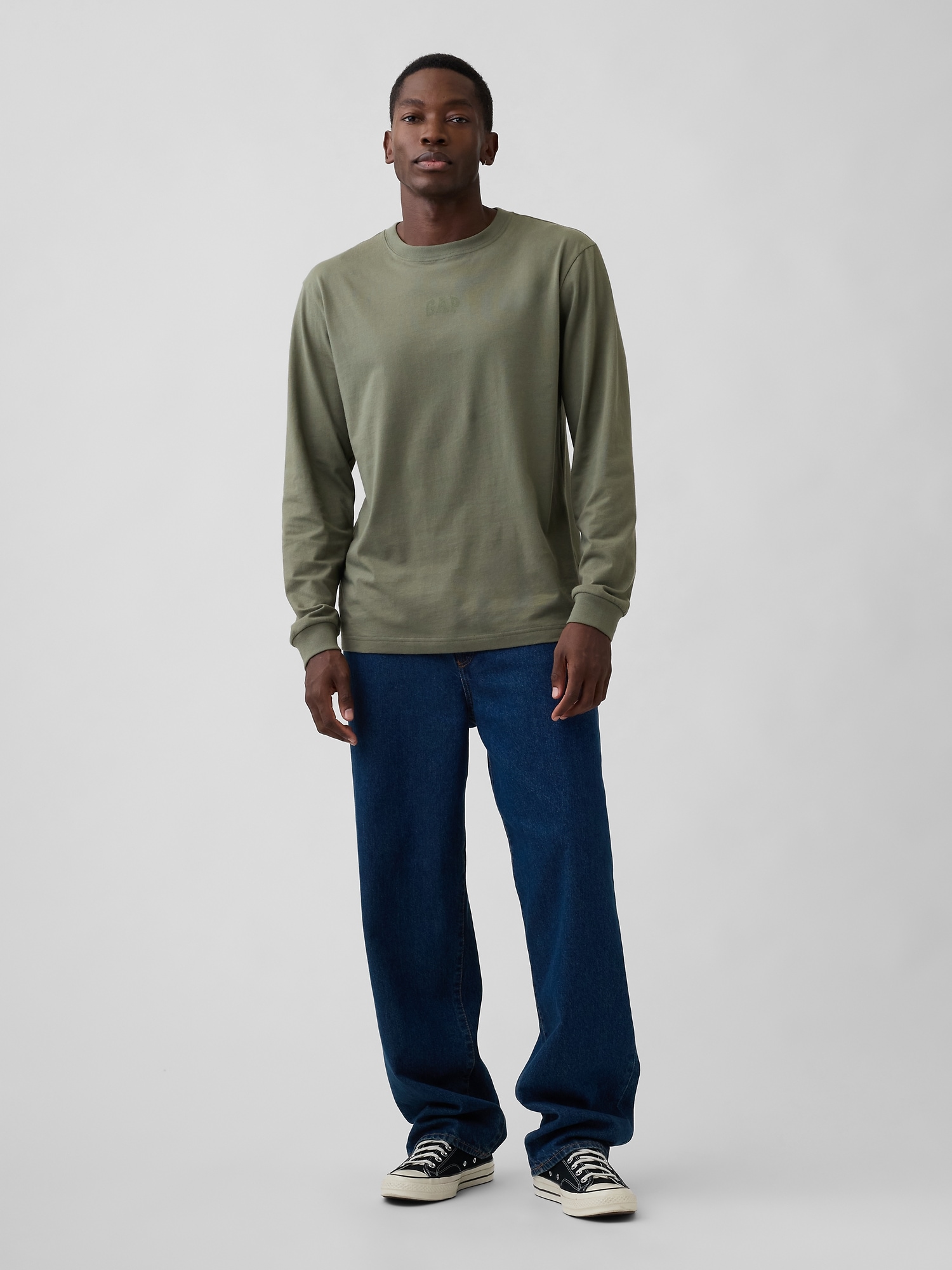 Gap Factory Everyday Soft Relaxed Gap Mini-logo T-shirt In Gray