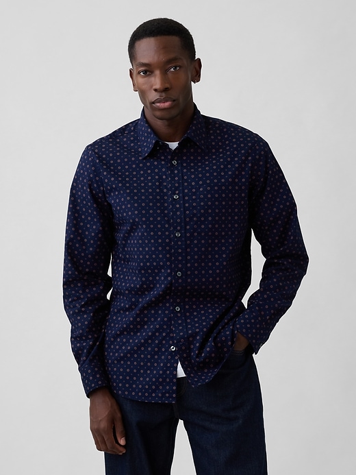 Image number 1 showing, Stretch Poplin Shirt in Standard Fit