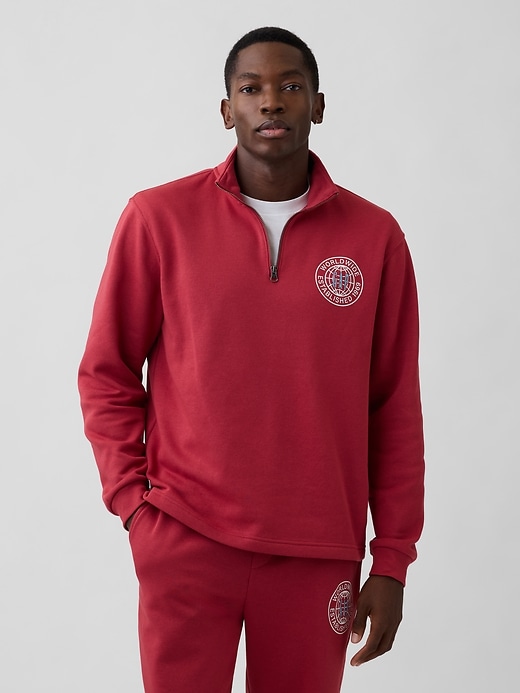 Image number 1 showing, Relaxed Gap Graphic Quarter-Zip Sweatshirt