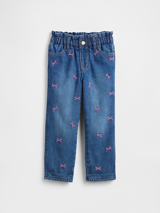 Image number 1 showing, babyGap Cozy-Lined Paperbag Mom Jeans