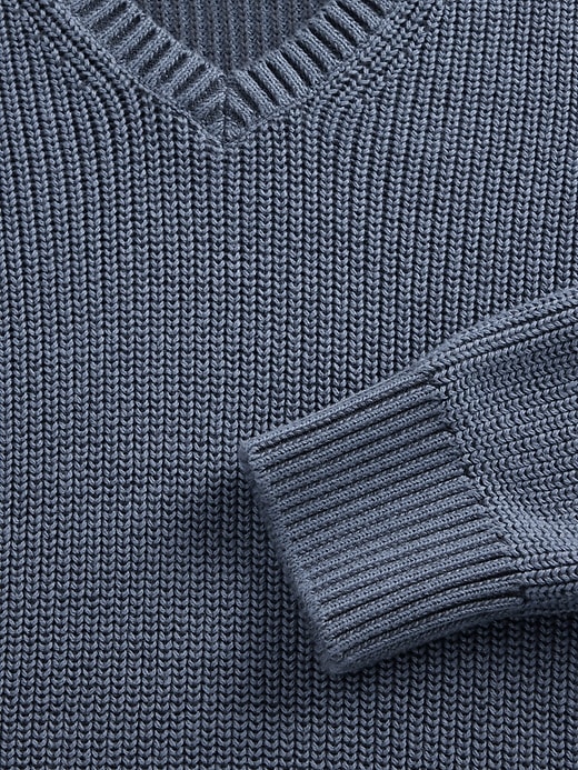 Image number 4 showing, Relaxed Ribbed V-Neck Sweater