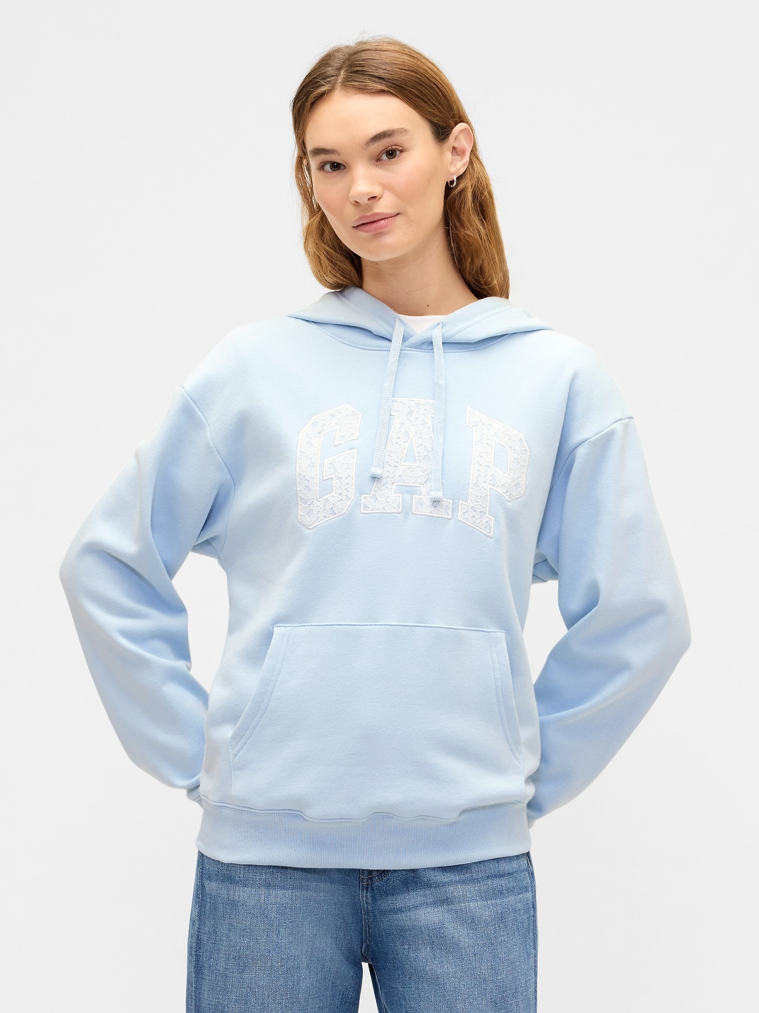 Relaxed Gap Logo Hoodie - Poolside Blue