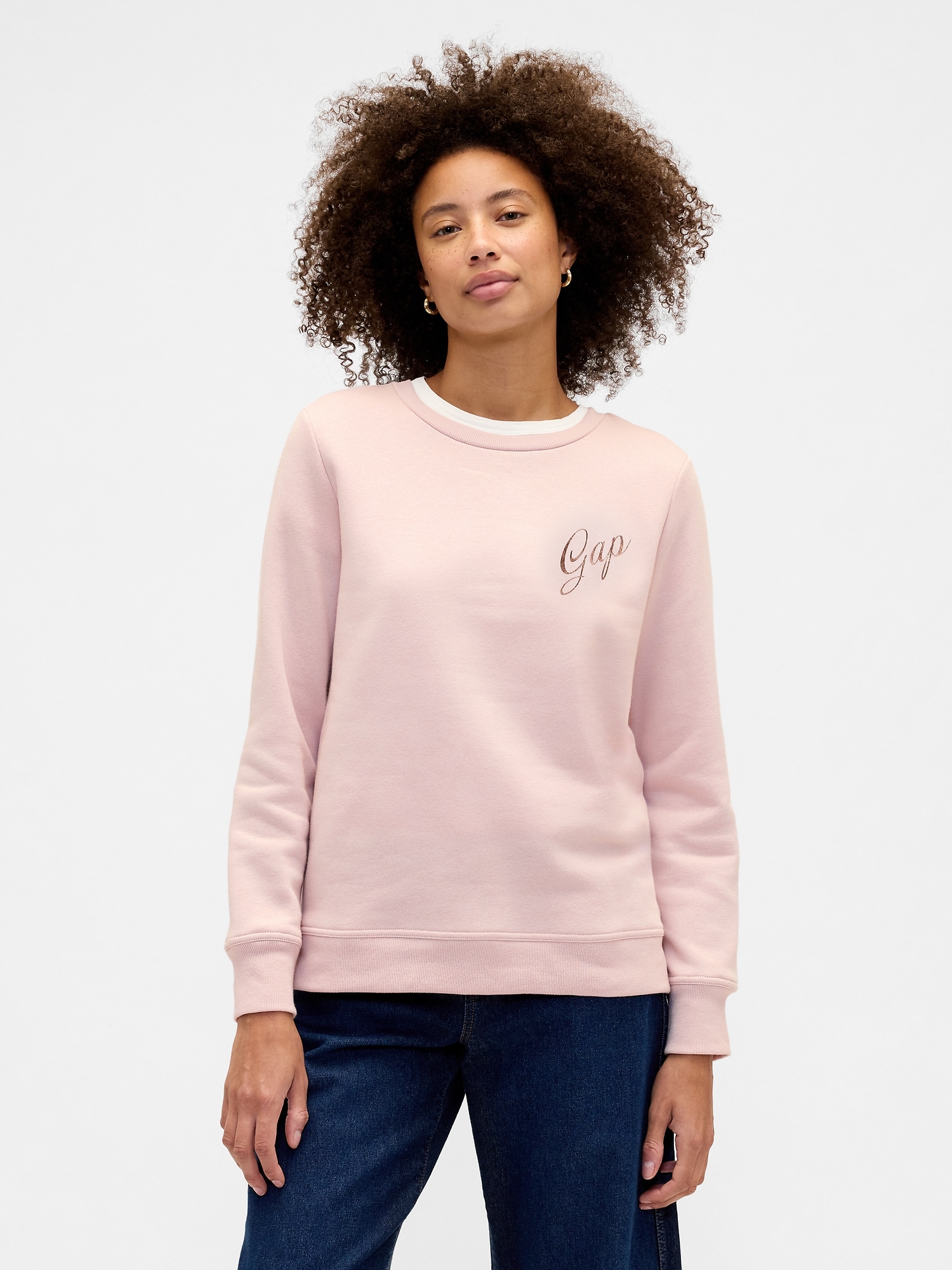 Relaxed Gap Logo Sweatshirt - Dull Pink Rose