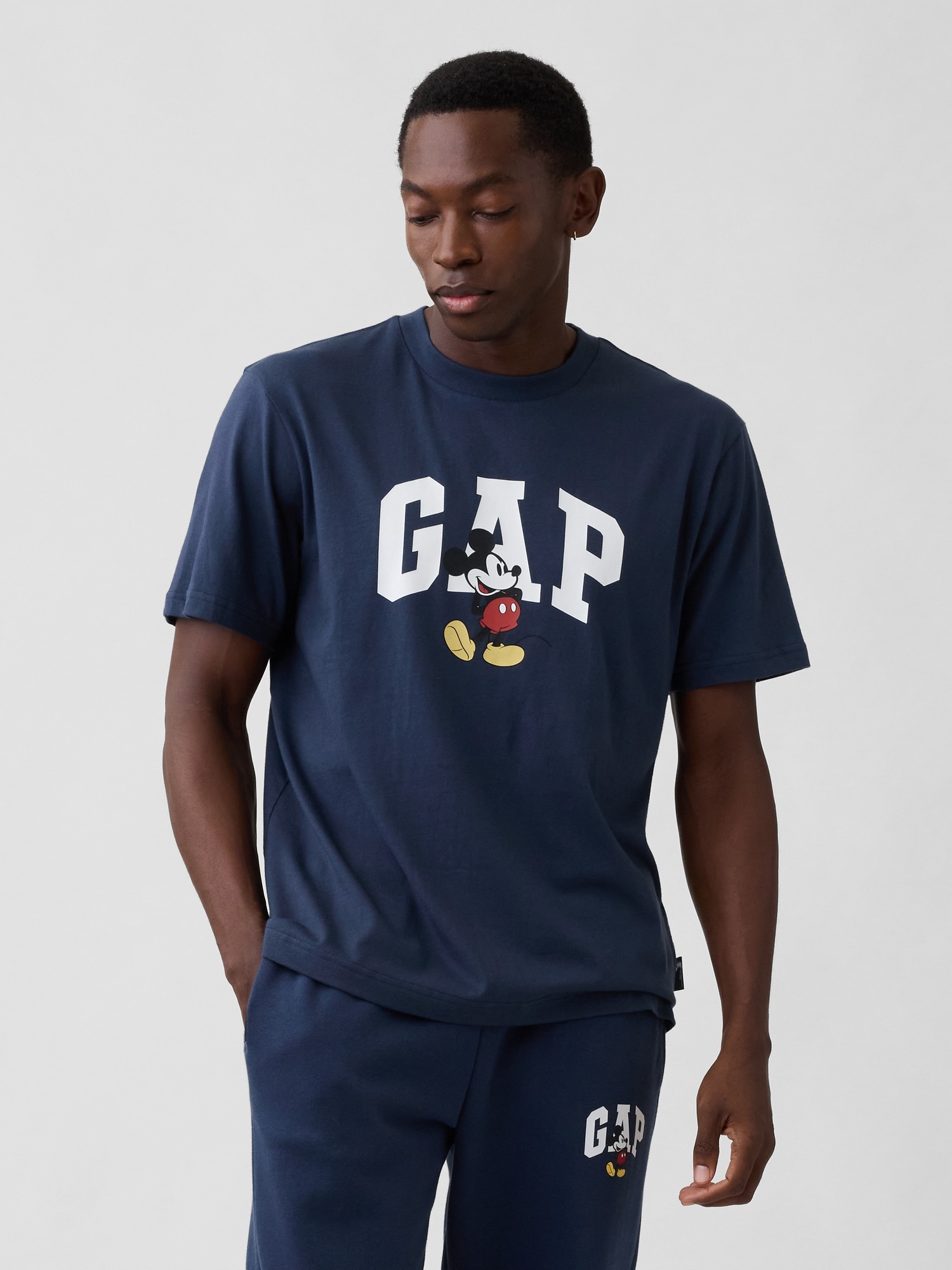 Gap × Disney Mickey Mouse Everyday Soft Relaxed Logo T-Shirt - Disney Family Navy