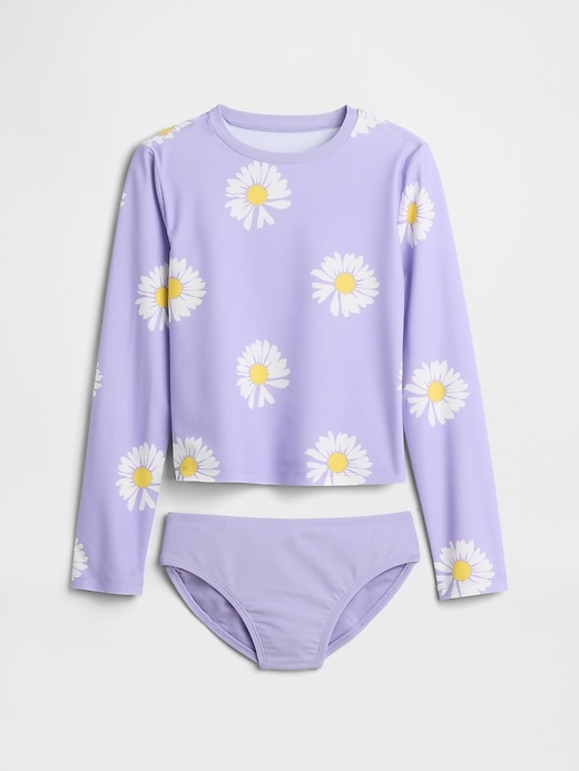 Image number 1 showing, Kids Two-Piece Cropped Rash Guard