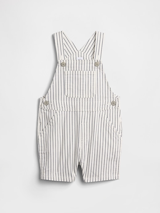 Image number 1 showing, Baby Seersucker Stripe Shortalls