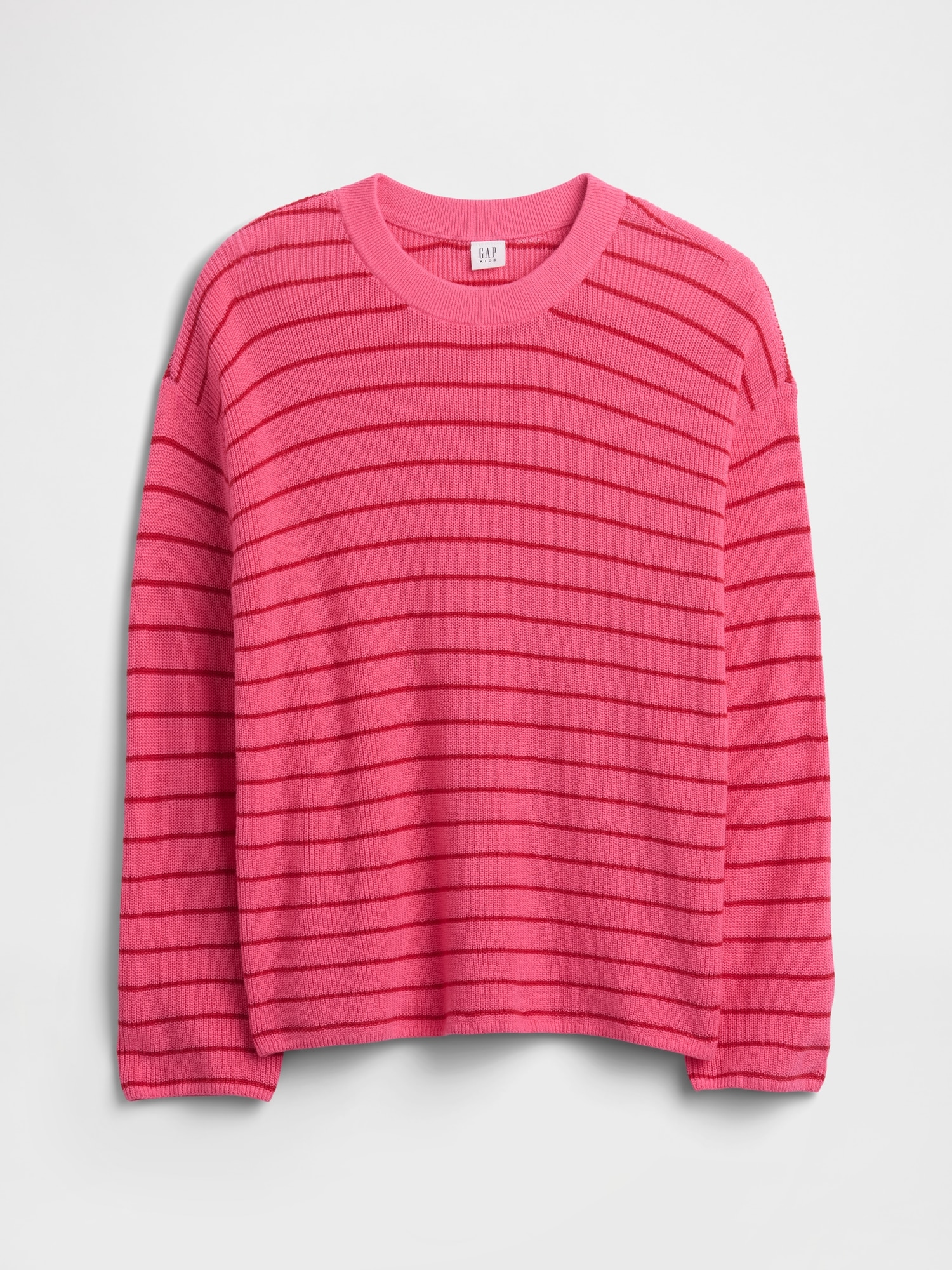 Kids Oversized Stripe Shaker-Stitch Sweater